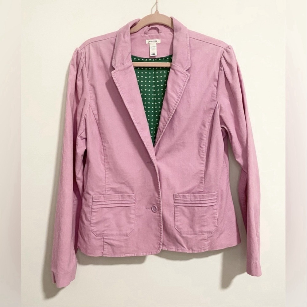 Old Navy Brand Stretch Pink Corduroy Blazer Jacket Size Large